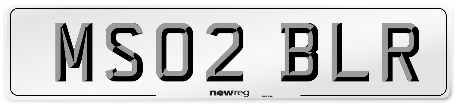 MS02 BLR Number Plate from New Reg